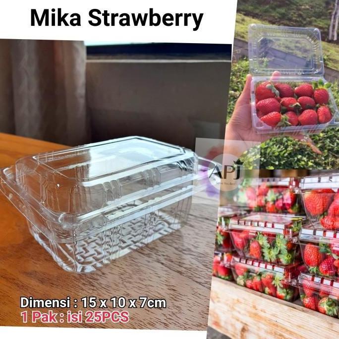 ISI 25PCS Mika Strawberry / Mika Buah / Mika Kotak Buah / Mika Tomat