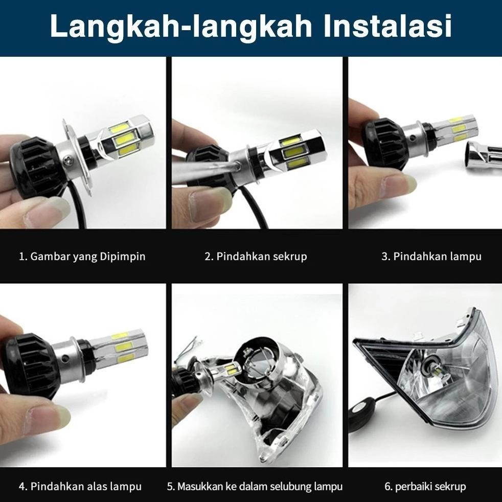 Unik Lampu Led 6 Sisi Lampu Led Rtd 3 Sisi 100% Original Garansi Ac Dc + Kipas Bohlam Dop Lampu Depa