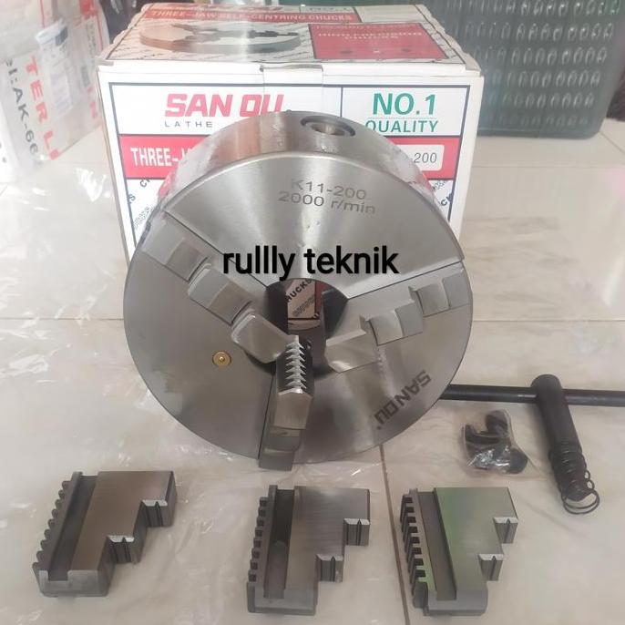 VEDORANAVA Chuck Bubut 8" 3 Jaw | Claw Bubut 3 Jaw | Catok Kepala Bubut 8 inch