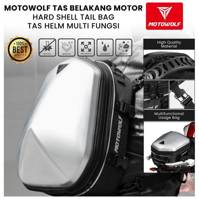 Motowolf Tas Belakang Motor Hard Shell Tail Bag Tas Helm Multi Fungsi