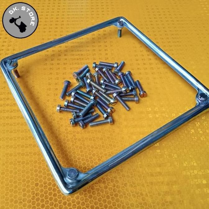 CORNUE frame plat nomor vespa kotak