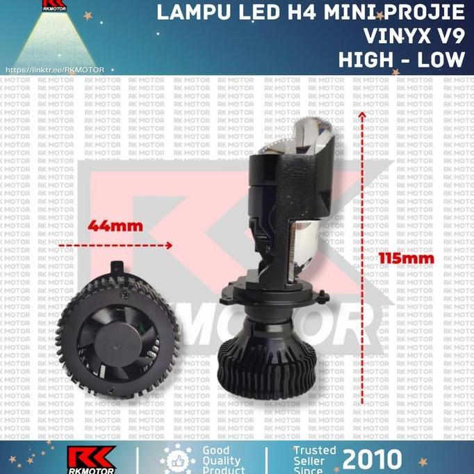 Lampu LED Vinyx V9 Projie H4 Mini Projector Lens Lensa Motor Mobil