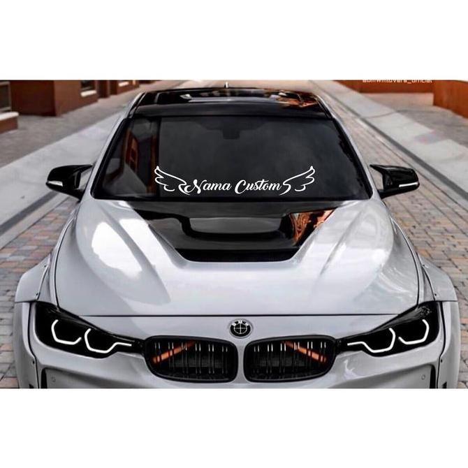 Stiker Kaca depan Mobil cutting sticker nama custom mobil