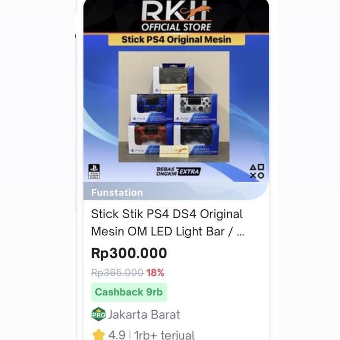 NEW STICK STIK PS4 ORIGINAL MESIN SECOND ORI