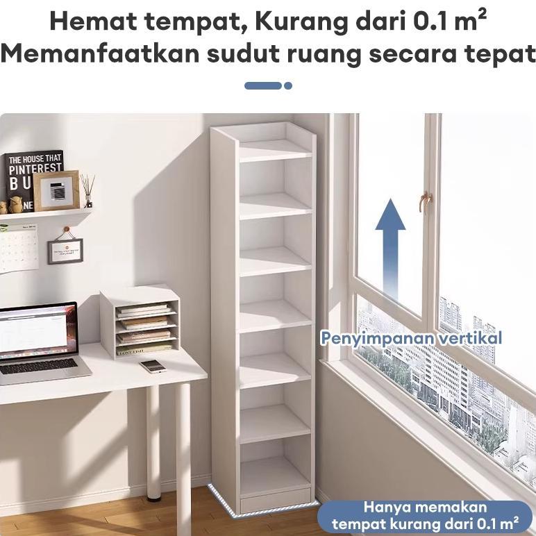 Cuci Gudang Rak Buku Kayu 6 Susun Rak Buku Susun Minimalis Lemari Display Serbaguna Rak Buku Portabl