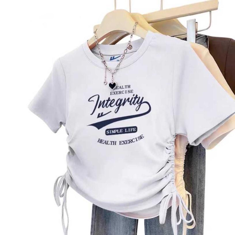 100% AMAN TSHIRT INTEGRITY BAJU KAOS SERUT WANITA CROP TOP BAJU KAOS WANITA KEKINIAN - KAOS WANITA