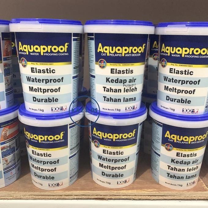 ASLI 100% AQUAPROOF 1KG HARGA SE SURABAYA - READY 1 KG 4 KG 20 KG - PUTIH ABU ABUABU TRANS BIRU MERA