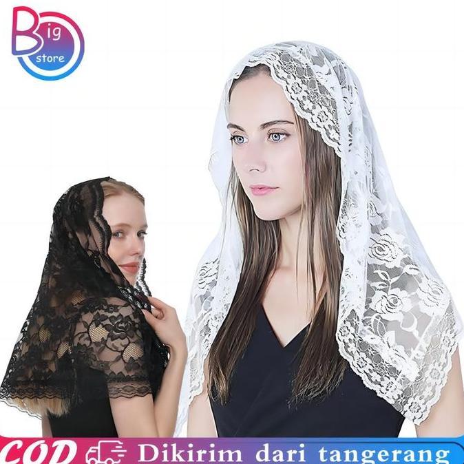 DISSORDE Mantila Kerudung Katolik Mantila Katholik Mantilla Katolik Kerudung Misa Mantilla Kerudung 