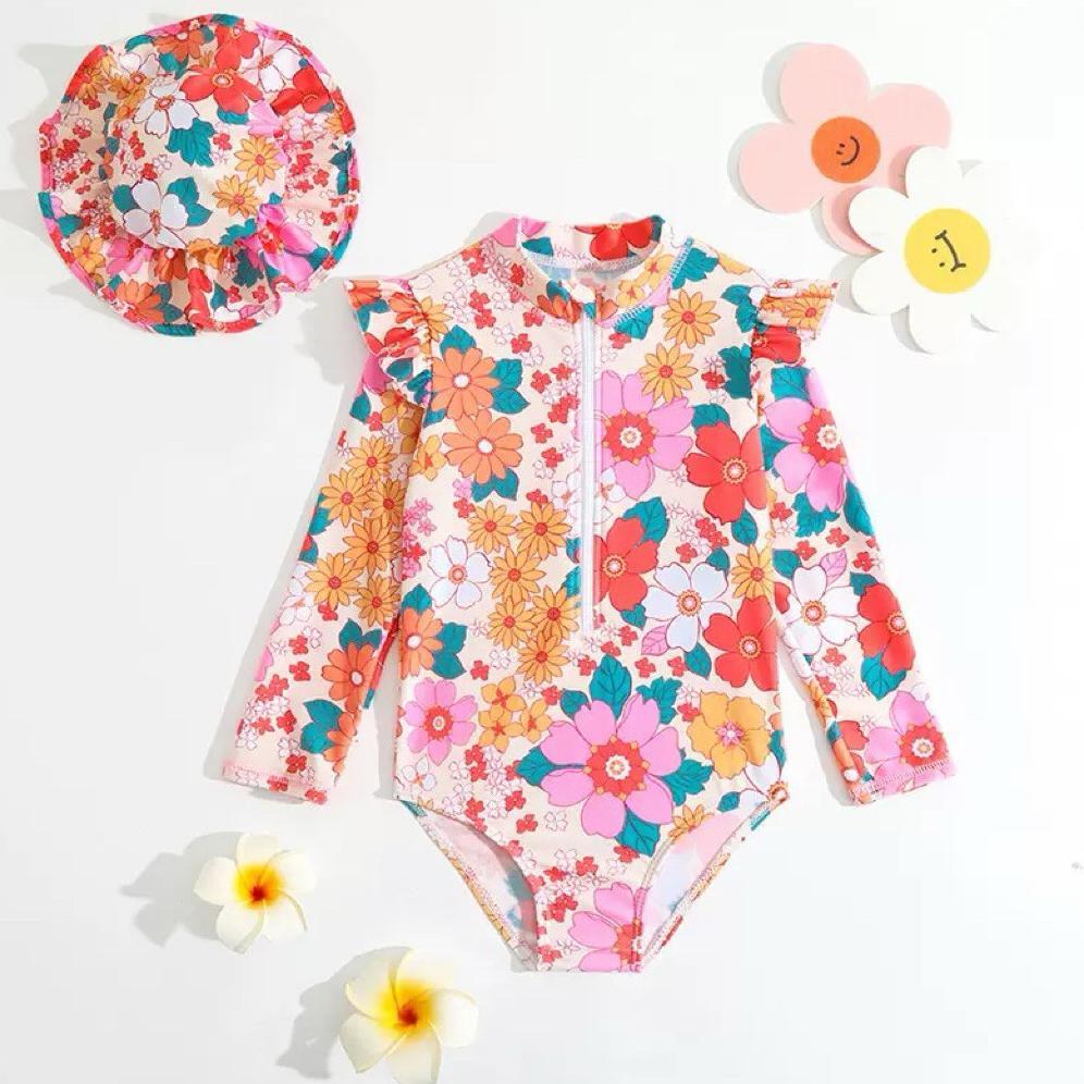Pop Flower Swimsuit | Baju Renang Anak Perempuan | Swimsuit Anak Perempuan