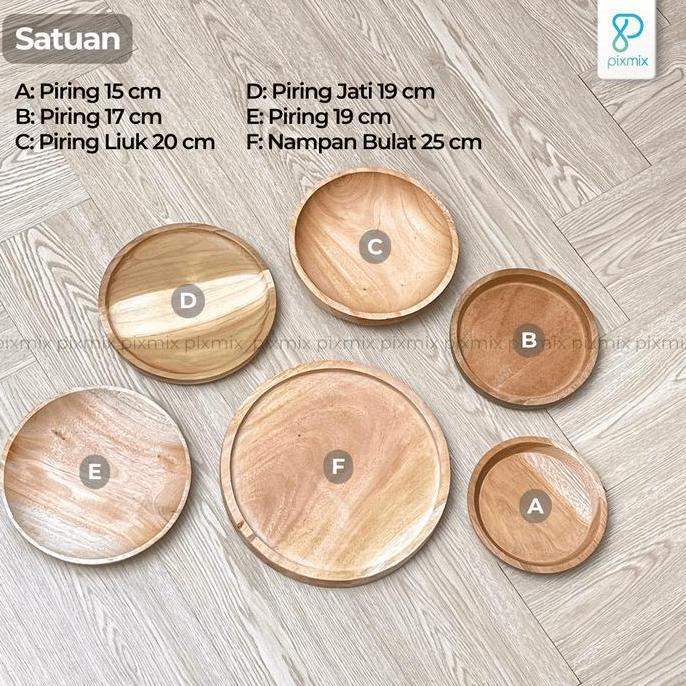 Ebyokurwa- Piring Kayu Saji Aesthetic - Properti Foto Produk Pixmix