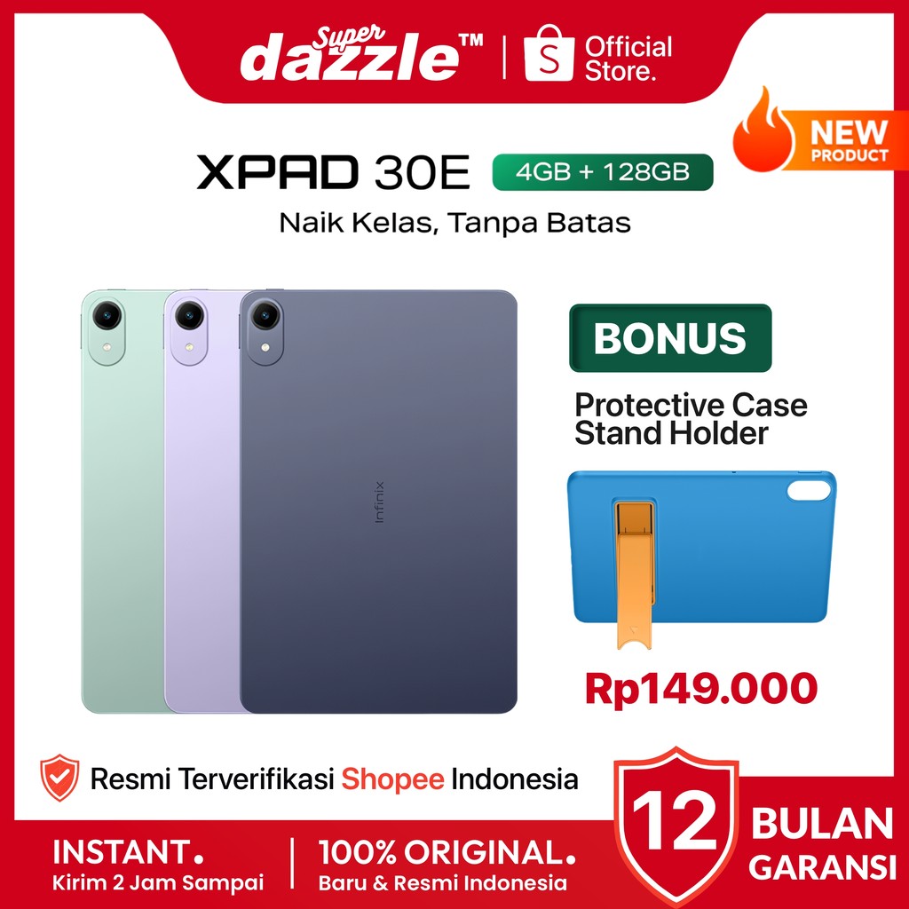 Tablet INFINIX XPAD 30E 4/128 GB 4G LTE + WiFi Original Resmi Official Store Ori Tab X Pad