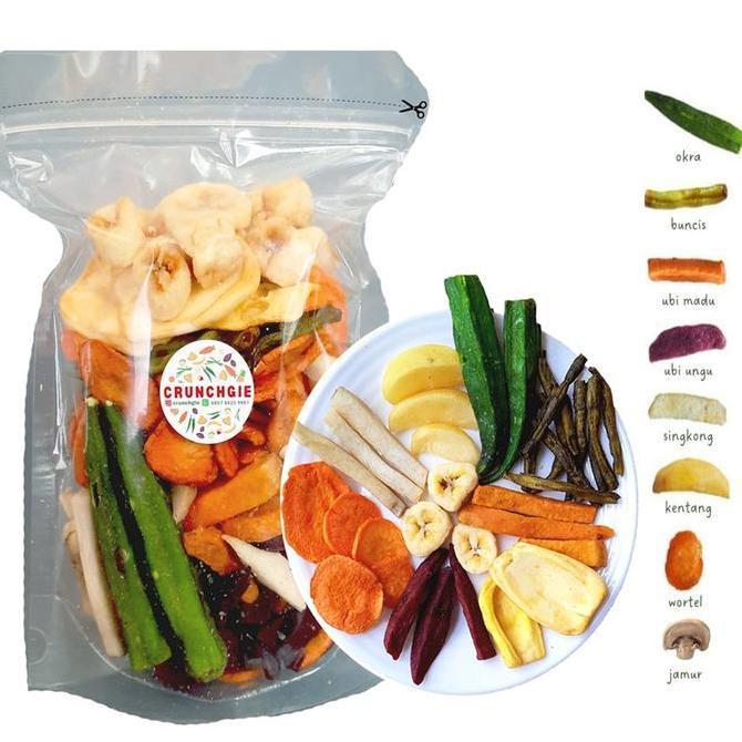 TERLARIS Keripik Sayur Lengkap Mix Toples | Cemilan Sayur Kering Keripik Okra Keripik Kentang Snack 