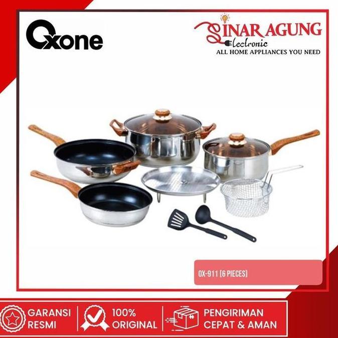 Kuteka- Oxone Ox911 / Ox-911 Panci Set Oxone Stainless 6 Pcs-Garansi Resmi