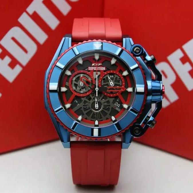 EXPEDITION EXP3009 E3009 EXP 3009 E 3009 RUBBER STRAP BLUE RED ORIGINA