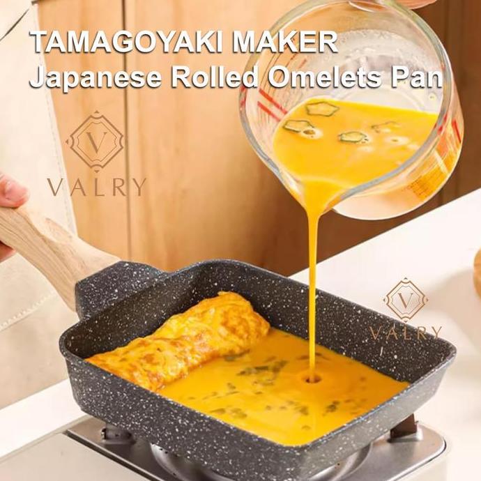 Kuteka- Valry Cosy Tamagoyaki Pan Tebal Penggorengan Telur Anti Lengket Terbaik Wajan Granit Diatas 