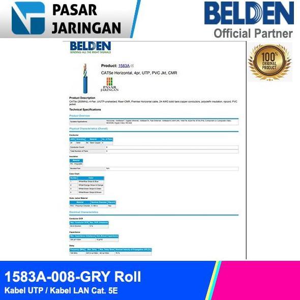 Akawaya- Belden Usa 1583A Kabel Lan Utp Cat. 5E Roll / Box /305M