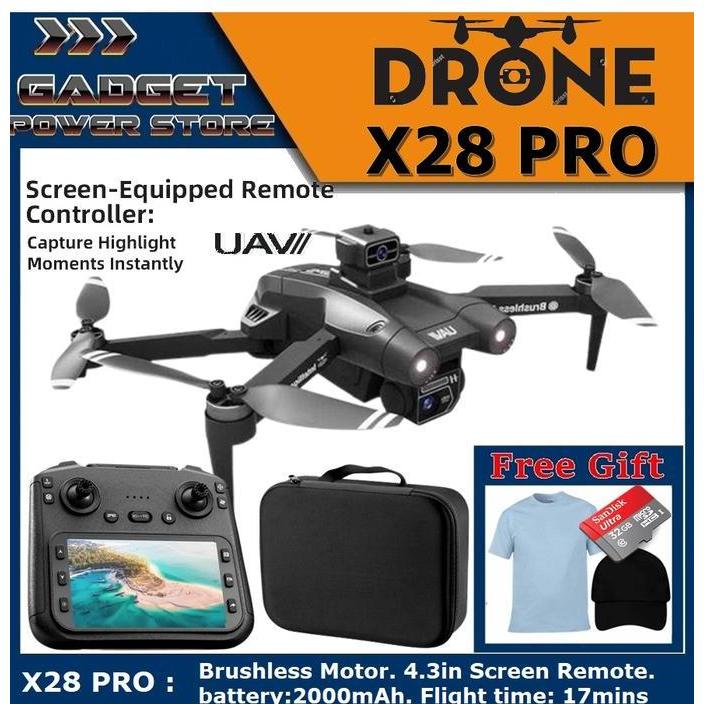TERMURAH - Drone JJRC X28 GPS PRO With Screen on the Remote Control 8K Camera Gps Long Range Upgrade