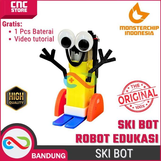 Ski Bot Mainan Edukasi Anak Kit DIY Robotika STEM + Gratis Baterai & Video Tutorial | Monsterchip