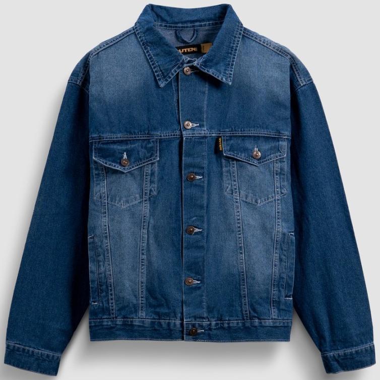 EXCLUSIVE GUTENINC JACKET DENIM JEANS TRUCKER BOXY BULLITT BLUE WASHED