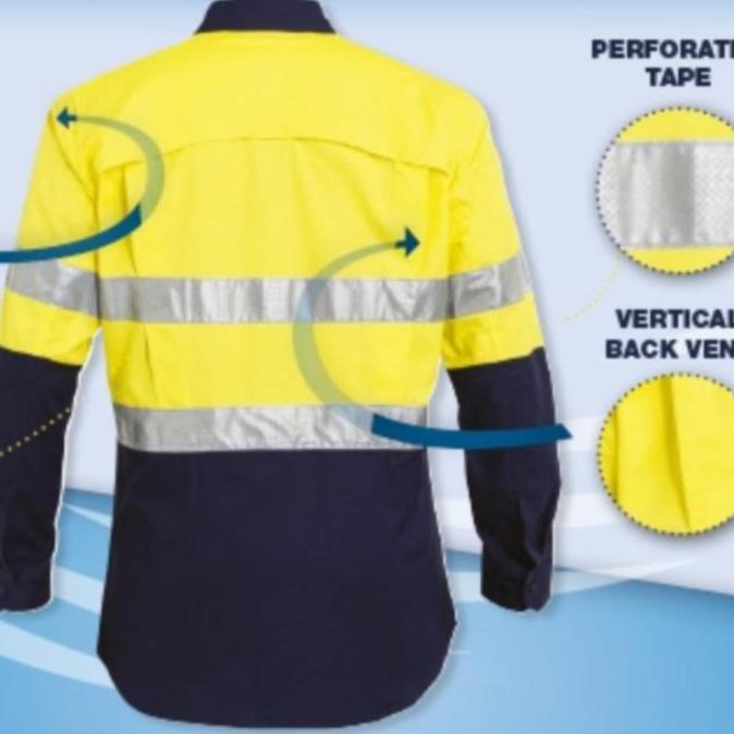 Baju Wearpack Kerja Safety Lapangan Proyek Tambang K3 HSE Merah Navy