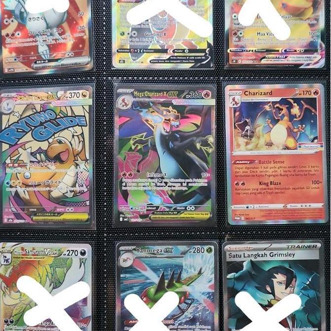 Terlaris Pokemon Kartu Koleksi Mega Charizard X & Y, Charizard, Rayquaza, & Max Weather Card Collect