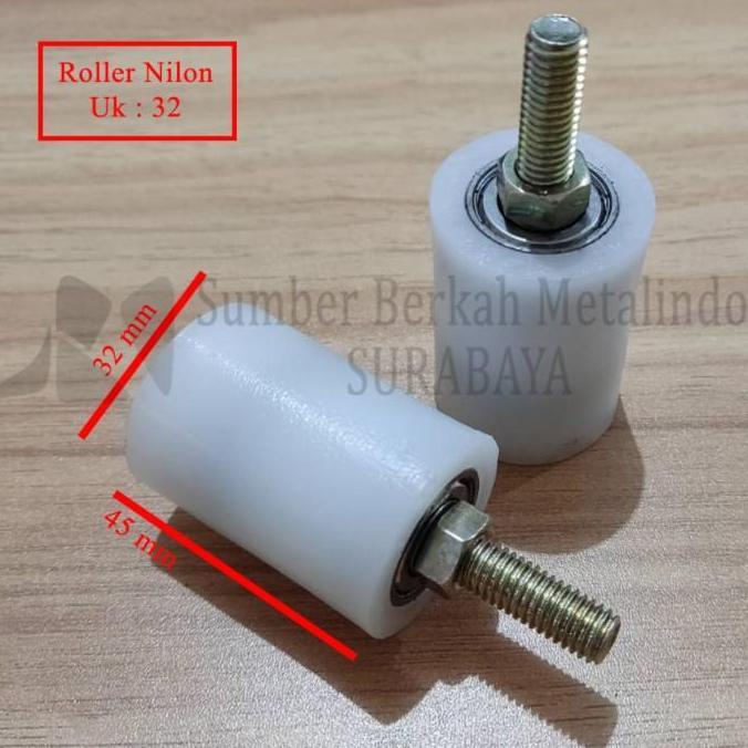 Roller Nilon / Bearing atau Roda Pagar Besi Ukuran 32 mm