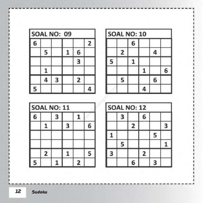 Buku Sudoku, Edisi Lengkap Dengan 270 Aneka Teka-teki Sudoku