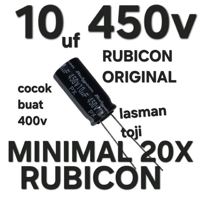 ( RUBICON HITAM 10 UF 450V ) ELKO ELCO 10UF 450V 450V10UF 400V10UF 10 UF 10MF 10MIKRO 10 UF MF MIKRO