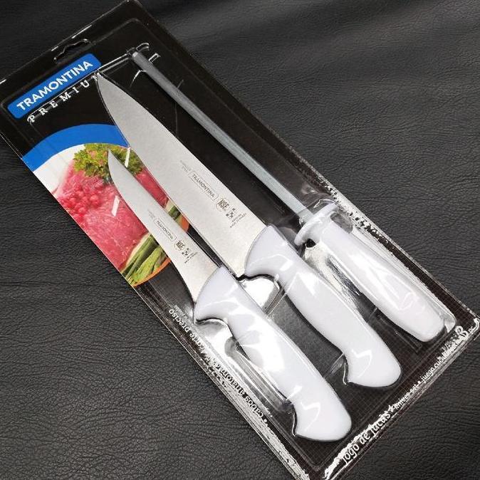 Termurah / Hot Sale Set Pisau Tramontina Premium 3Pcs Boning Knife, Chef Knife, Sharpening Steel Ori