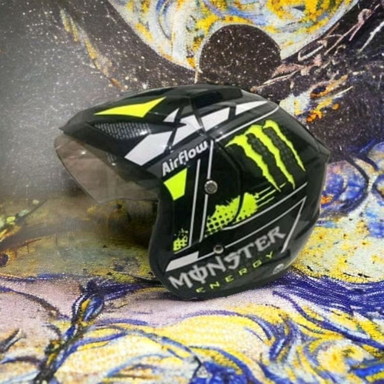 Helm Helem Monster BXP Ori SNI Warna Abu - KUNING