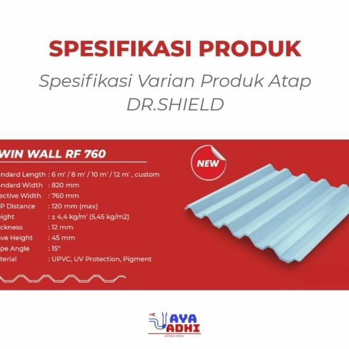 Atap Dingin uPVC Dr. SHIELD Putih/Biru Doff