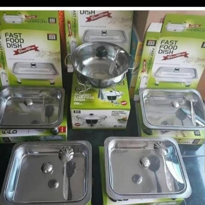 Prasmanan Set Full Kaca 5 set / Tempat Saji Prasmanan Full Kaca