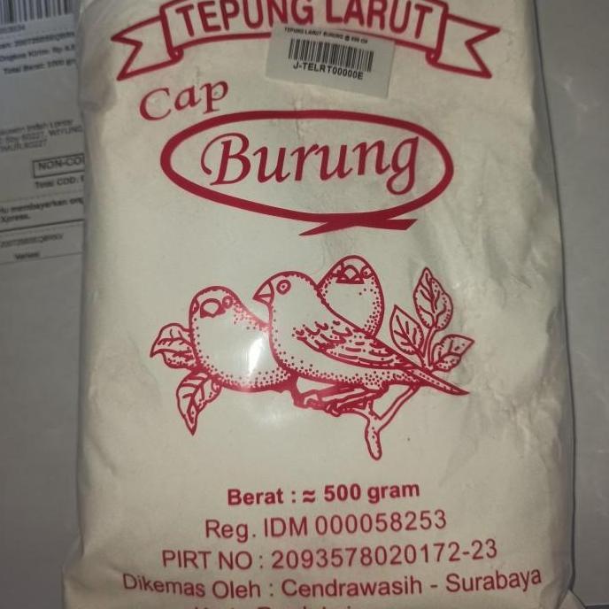 Tepung Larut cap burung /tepung garut 500gr