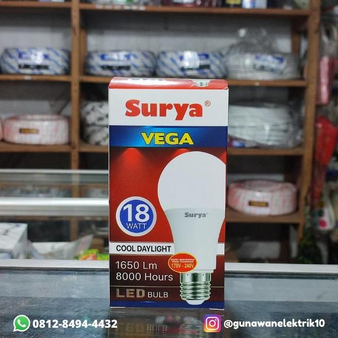 LAMPU LED BULB "SURYA VEGA" "18 WATT" "BERGARANSI 1 TAHUN"