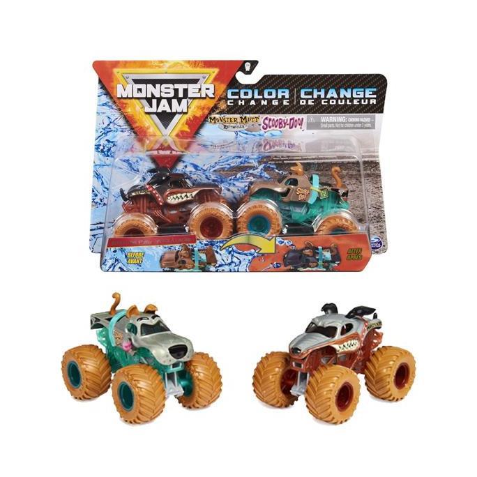 Monster Jam Color-Changing Diecast Official Monster Mutt Rottweiler vs Scooby Doo