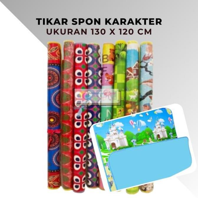 Tikar Tiker Lipat Piknik Plastik Lantai Spon Ukuran 130x120 cm Murah