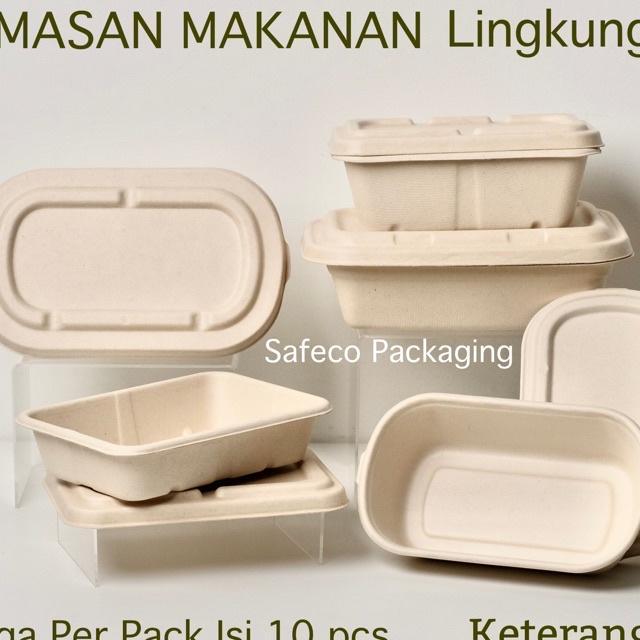 Safeco Bagasse Lunch Box Dus Catering Bento Kotak Kemasan Tempat Makan Katering Packaging Kemasan Ma