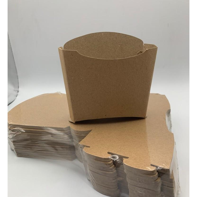 Tempat Kentang Goreng Snack Wadah French Fries | Dus Kentang Kraft Laminasi