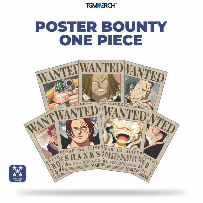 Poster Wanted Bounty One Piece Uk. A5 - A4 | wallpaper Dinding |