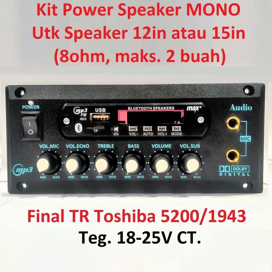 Kit Power Speaker Aktif Echo Bluetooth Mono (Gt-1215Eu) Subwoofer Audio 300 Watt