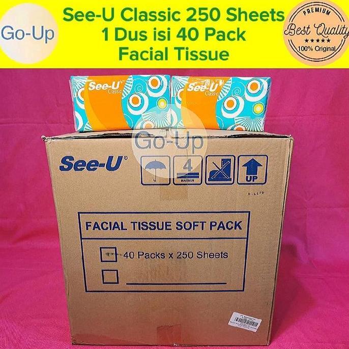 Clxs- [1 Dus = 40 Pack] Tisu See-U Classic Facial Tissue 250 Sheets 2 Ply Murah Grosir