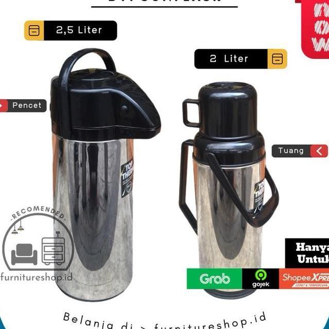 Termos Air Panas Stainless Pencet 2 Liter25 Liter Sunflask Termos Air Panas