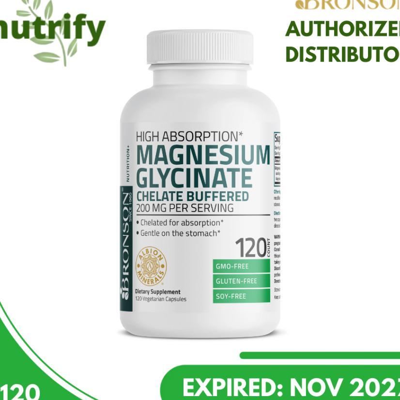Bronson Magnesium Glycinate 200 Mg 120 Kapsul