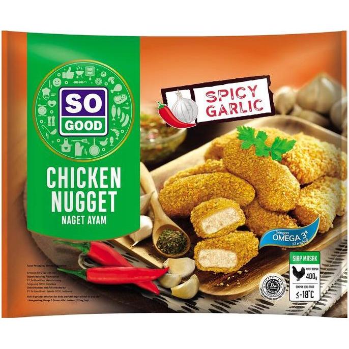 Beff- Naget Ayam Bawang Pedas So Good Spicy Garlic Chicken Nugget 400Gr