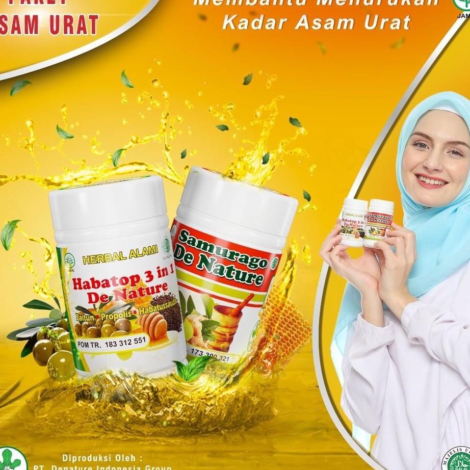 Samurago Habatop 3In1 Obat Herbal Asam Urat Kesemutan Pegal Linu Isi 100 Kapsul