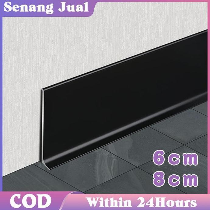NAUMI 1M Panjang Lish Alumunium / Plin Skirting Board / Lis Sudut Dinding / Aksesoris Plint Lantai
