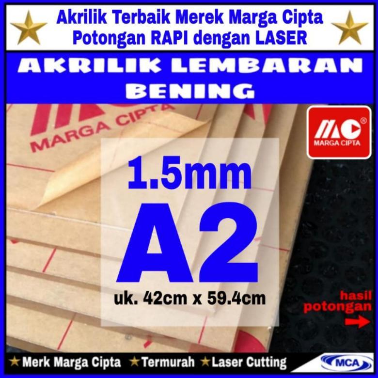 Akrilik Lembaran 1.5Mm A2 / Akrilik Bening / Marga Cipta / Acrylic