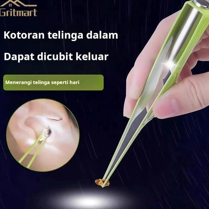 SEDANG Alat pembersih telinga visual, artefak pembersih telinga dengan klip telinga bercahaya, alat 