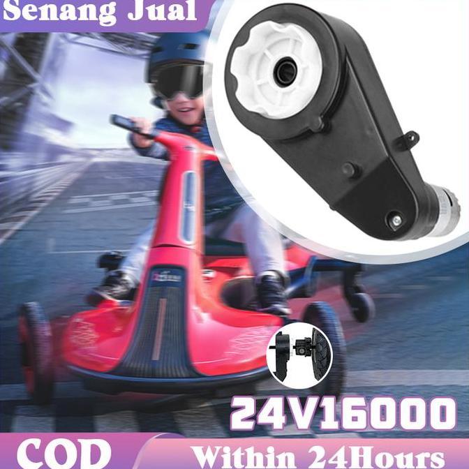 TSENJA 1Pcs Gearbox Dinamo Mobil Aki Anak Gearbox Mainan Mobil Aki 24 Volt 16000 RPM 775 Motor Denga