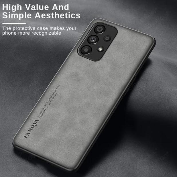Case Samsung A33 | A53 | A73 Leather Silky Premium Hard Cover Original